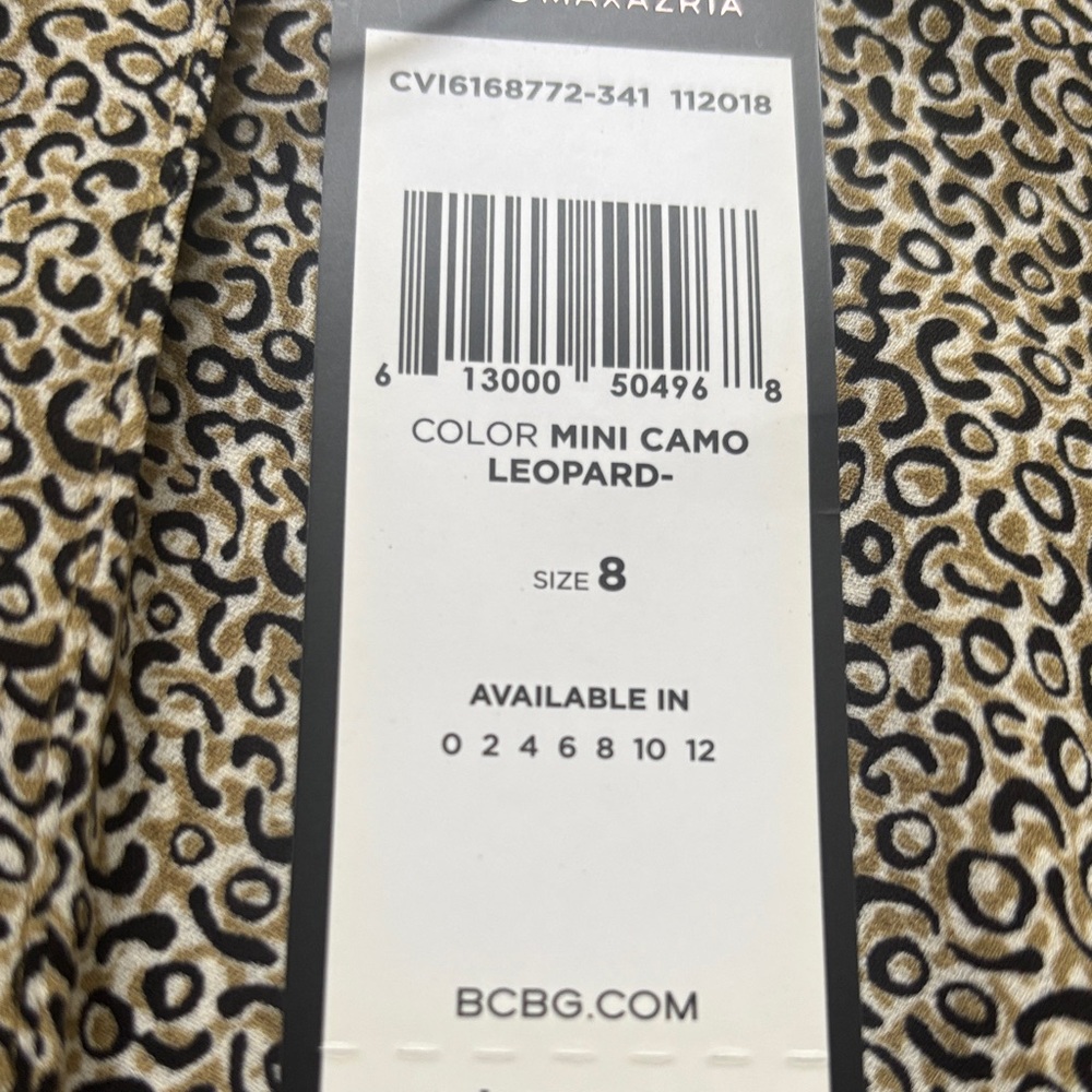 BCBG Leopard Print Skirt in Black and Tan